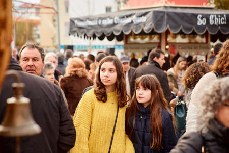 CORROIOS, SEIXAL, SETUBAL, LISBON METROPOLITAN AREA, PORTUGAL - JANUARY, 2018. Chocolate Fair of Corroios is a popular annual event. Feira do chocolate.のeditorial素材