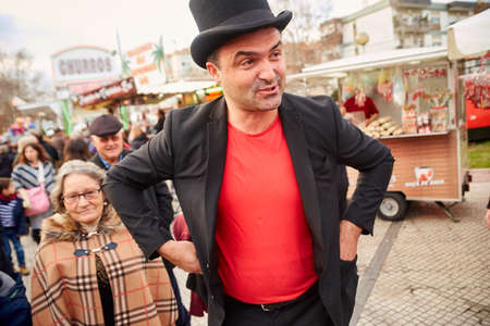 CORROIOS, SEIXAL, SETUBAL, LISBON METROPOLITAN AREA, PORTUGAL - JANUARY, 2018. Chocolate Fair of Corroios is a popular annual event. Feira do chocolate.のeditorial素材