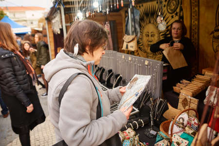CORROIOS, SEIXAL, SETUBAL, LISBON METROPOLITAN AREA, PORTUGAL - JANUARY, 2018. Chocolate Fair of Corroios is a popular annual event. Feira do chocolate.のeditorial素材