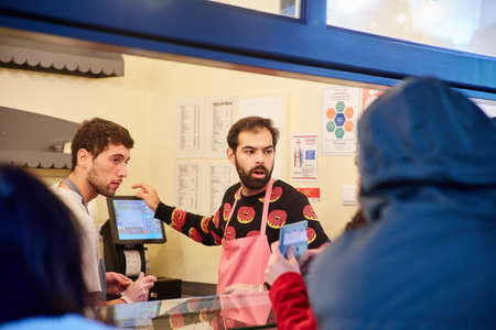 CORROIOS, SEIXAL, SETUBAL, LISBON METROPOLITAN AREA, PORTUGAL - JANUARY, 2018. Chocolate Fair of Corroios is a popular annual event. Feira do chocolate.のeditorial素材