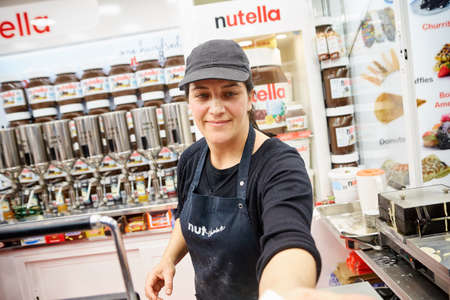 CORROIOS, SEIXAL, SETUBAL, LISBON METROPOLITAN AREA, PORTUGAL - JANUARY, 2018. Chocolate Fair of Corroios is a popular annual event. Feira do chocolate.のeditorial素材