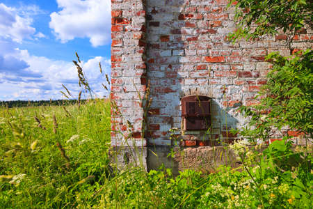 Ash hatch on the side of an old farm houseの写真素材
