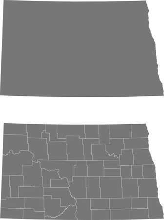 vector map of the North Dakotaのイラスト素材