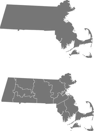 vector map of the Massachusettsのイラスト素材
