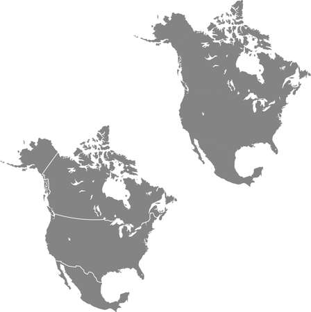 vector map of the North Americaのイラスト素材