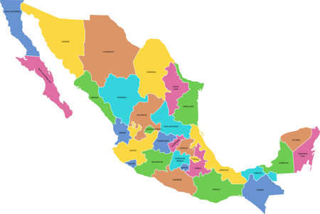 vector map of the Mexicoのイラスト素材