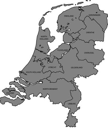 vector map of the Netherlandsのイラスト素材