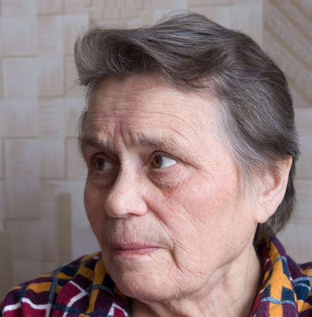 Sight of the offended and offended Russian elderly woman