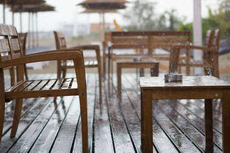 Sammer rain at beach bar