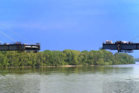 steel construction from under the bridge の写真素材