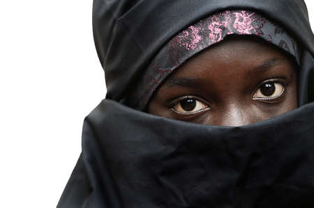 Beautful African child with big eyes portraitの写真素材