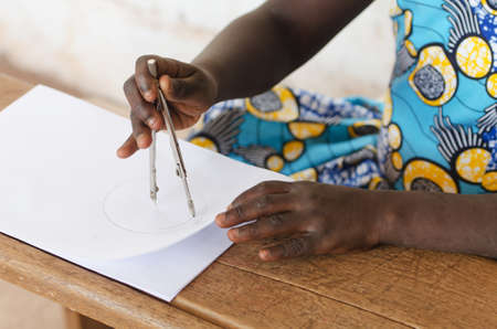 Beautiful African Black Girl as a Science Symbol