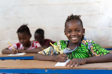 Beautiful Children African Black Ethnicity Pupils in Schoolの写真素材