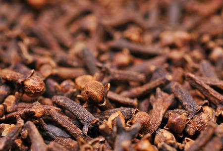 Close-up of several seeds on clove