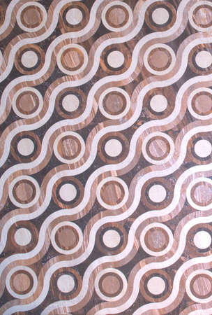 The floor, covered with ceramic tiles in the style of vintage.