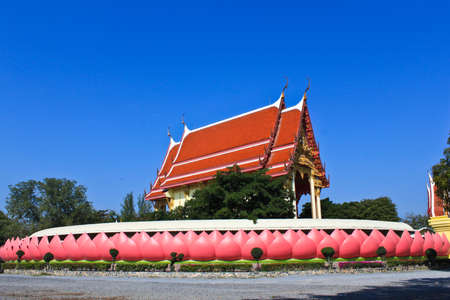 Buddhist temple with blue sky の写真素材