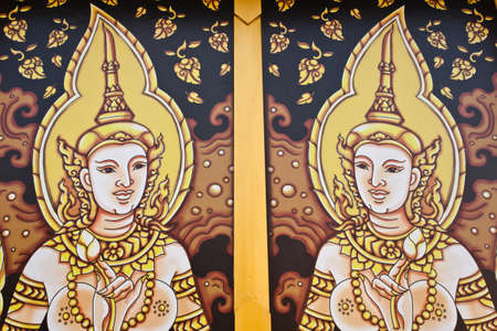 Art thai painting in temple, Thailand のeditorial素材
