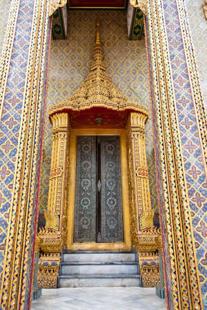 Golden door thai style of Temple in Bangkok Thailandの写真素材