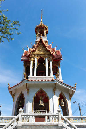 Bell Tower at thai temple, Bangkok, Thailand.の写真素材