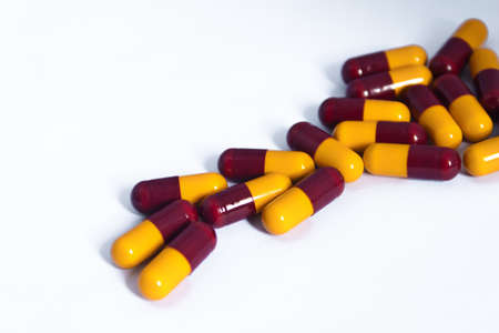 Medicine capsule on white backgroundの写真素材