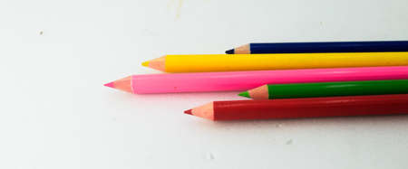 Colour pencils on a white background.