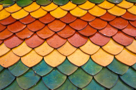 Roof tiles texture of Temple in Thailand.