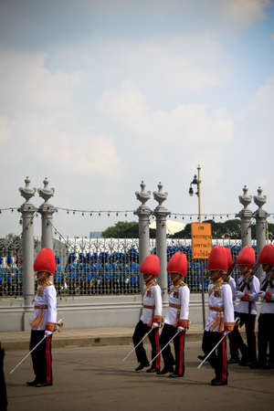 BANGKOK - DECEMBER 5: Soldiers in parade uniforms  to celebrate for the 85th birthday of HM King...
