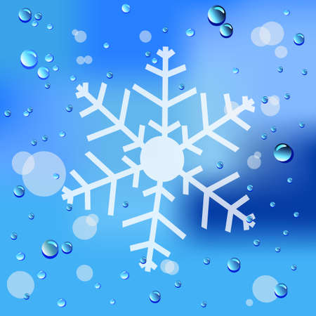 Drawn Snow and raindrops on glass backgroundのイラスト素材