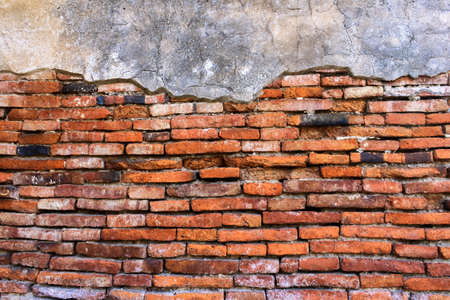 The old brick wall background  ruins of Ayutthaya の写真素材