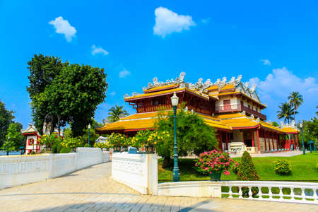 Chinese style palace of Wehart Chamrunt in Bang Pa-In palace, Ayutthaya, Thailand の写真素材