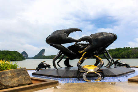 statue of crabs in Krabi, symbol of town, Thailandの写真素材