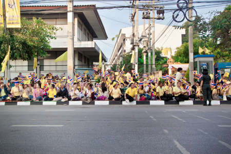 HUA HIN- DECEMBER 5  Thai people to celebrate for the 86th birthday of HM King Bhumibol Adulyadej on December 5, 2013 in Hun Hin, Thailand のeditorial素材