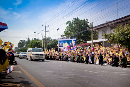 HUA HIN- DECEMBER 5  The King going to celebrate for the 86th birthday of HM King Bhumibol Adulyadej on December 5, 2013 in Hun Hin, Thailand のeditorial素材
