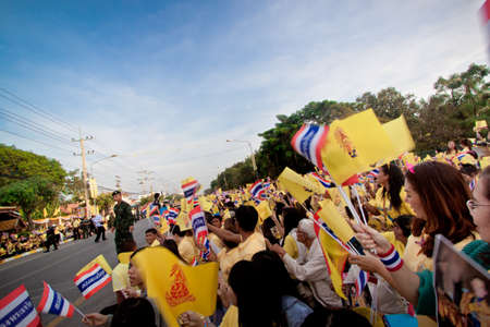 HUA HIN- DECEMBER 5  Thai people to celebrate for the 86th birthday of HM King Bhumibol Adulyadej on December 5, 2013 in Hun Hin, Thailand のeditorial素材
