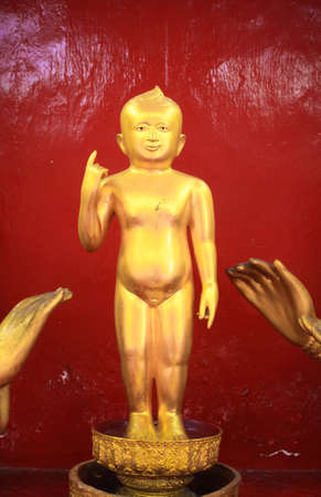 baby buddha gold statue, Thailandの写真素材