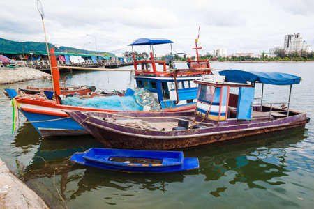 Thai fishing boat on the seaの写真素材