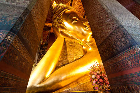 Reclining Buddha gold statue ,Wat Pho, Bangkok, Thailand