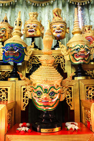 Thai traditional mask use in royal performance, Khonの写真素材