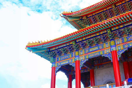 Traditional Chinese style temple at Wat Leng-Noei-Yi ,Thailand