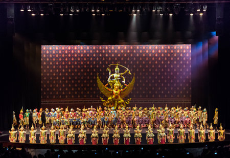 BANGKOK - NOV 23: Khon Performance, The Battle of Indrajit Episode of Nagabas, in Thailand Cultural...