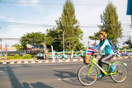 Bangkok,THAILAND, AUG 16-2015 : This event is "Bike for mom " from Thailand. Bike for mom event show respected to Queen and make Thailand's cyclists set record for world's biggest bike ride.のeditorial素材