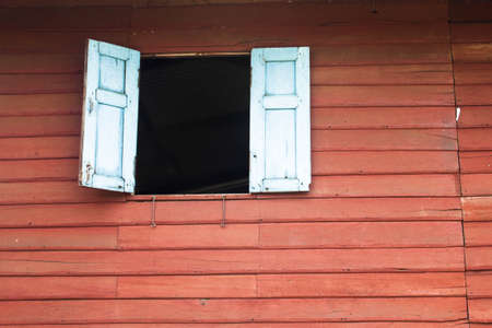 Old wooden window. Thailand traditional style.