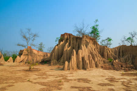 soil textures of Sao Din Na Noi in Sri Nan national park, Nan Thailandの写真素材
