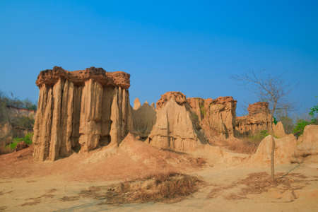 soil textures of Sao Din Na Noi in Sri Nan national park, Nan Thailandの写真素材