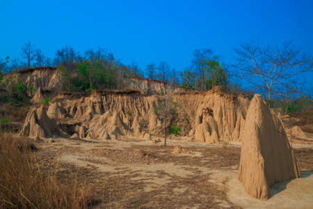 soil textures of Sao Din Na Noi in Sri Nan national park, Nan Thailandの写真素材