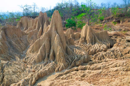 soil textures of Sao Din Na Noi in Sri Nan national park, Nan Thailandの写真素材