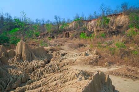 soil textures of Sao Din Na Noi in Sri Nan national park, Nan Thailandの写真素材