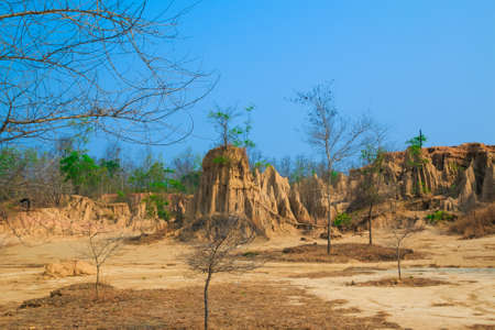 soil textures of Sao Din Na Noi in Sri Nan national park, Nan Thailandの写真素材