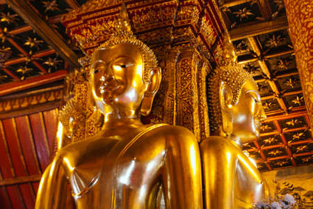 Buddha image in church of Wat Phumin, Nan, Thailandのeditorial素材