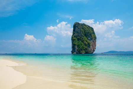 Clear water and blue sky. Poda Island, Krabi, Thailand,の写真素材